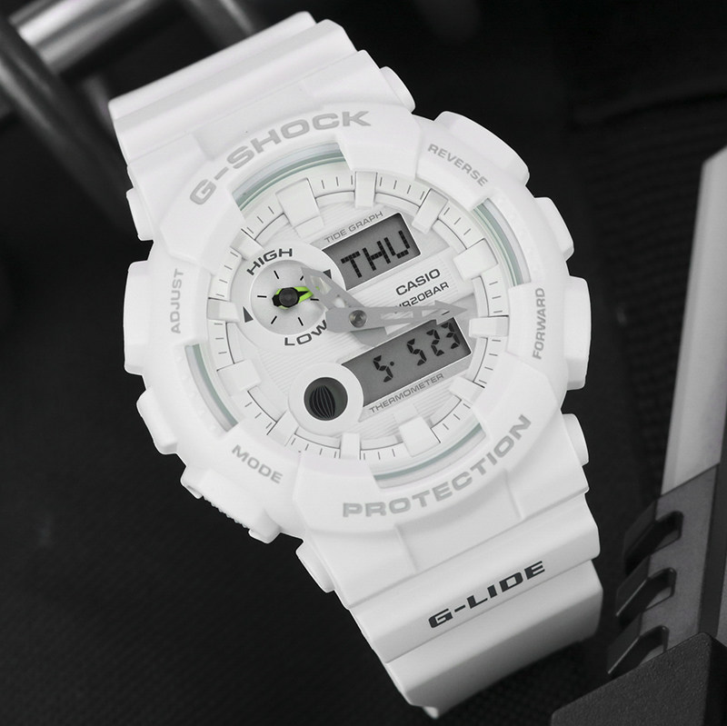 卡西欧手表男g-shock白武士白虎潮汐月相运动防水腕表gax-100a-7a