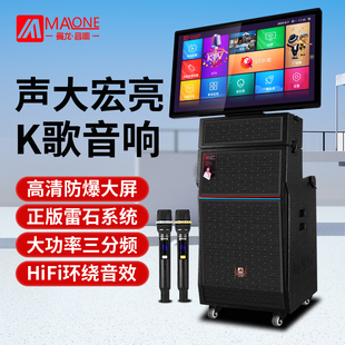 曼龙大功率音响带大屏幕视频户外K歌唱歌蓝牙一体机KTV广场舞音箱