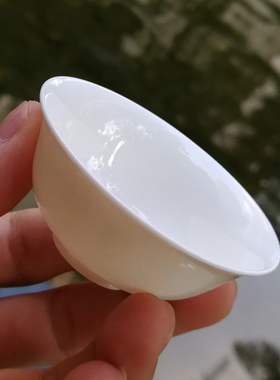 白瓷品茗杯陶瓷品茶杯功夫茶小茶杯闻香杯纯白大反口30cc功夫茶具