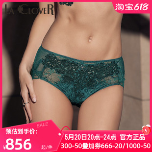 内裤 LACLOVER兰卡文正品 女惊艳时刻系列奢华蕾丝刺绣内裤 LC22TF1