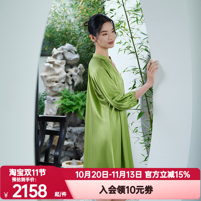 爱慕皇锦正品春夏季桑蚕丝睡衣女士舒适真丝经典套头睡裙HJ21529