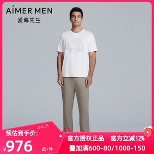 舒适外穿休闲直筒长裤 爱慕先生正品 系列男士 百搭裤 NS82M163 春夏季