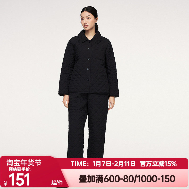 爱慕乎兮正品秋冬季睡衣套装女士绗棉服保暖开襟翻领可外穿家居服