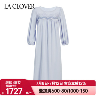 La Clover兰卡文秋季邂语玫瑰舒适莫木代尔睡裙睡衣女LC44XR1