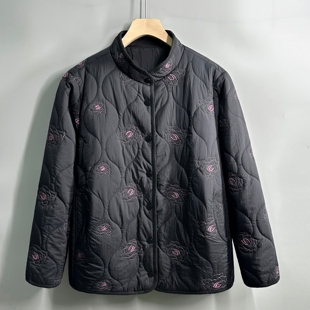 中老年人轻薄棉服女2026新款老太太加肥大码棉衣外套妈妈薄款棉袄