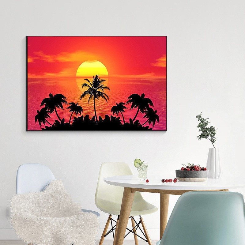 钻石绣2024年新款满钻现代客厅风景日落DIY点钻十字绣,居家布艺,钻石绣,淘宝优惠券,粉丝福利购,淘宝优惠卷