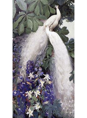 钻石绣2024年新款满钻SS-AL1310欧式情侣孔雀卧室客厅竖版钻石秀