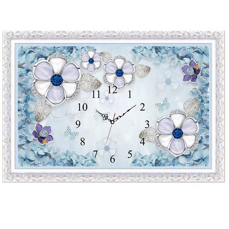钻石绣2024年新款满钻花卉钟表画5diy十字绣客厅卧室,居家布艺,钻石绣,淘宝优惠券,粉丝福利购,淘宝优惠卷
