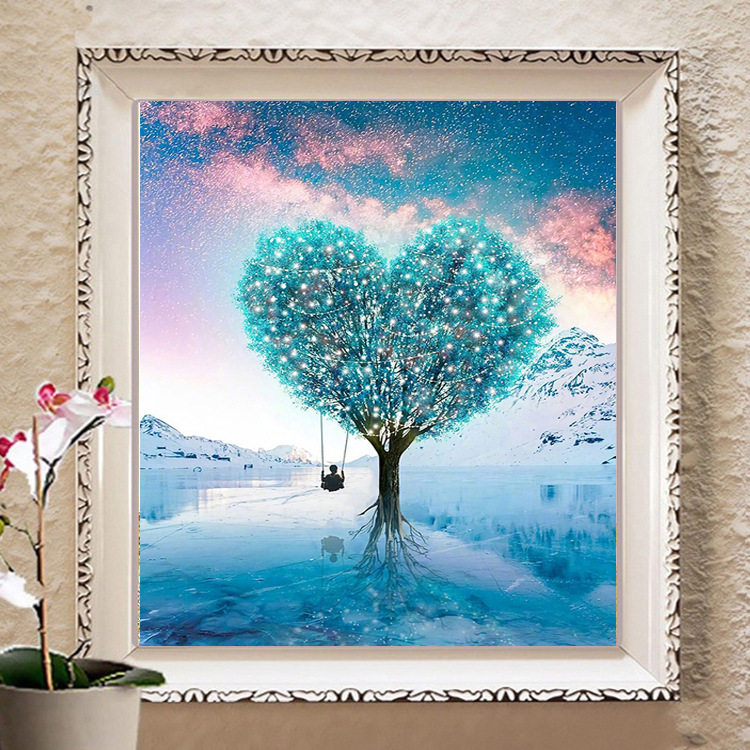钻石绣2024年新款满钻现代5D贴钻十字绣爱心树卧室客厅单幅AL1148,居家布艺,钻石绣,淘宝优惠券,粉丝福利购,淘宝优惠卷