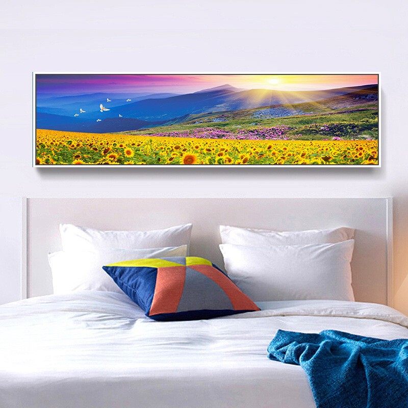 钻石绣2024年新款满钻DIY5D卧室横版向日葵浪漫点钻十字绣,居家布艺,钻石绣,淘宝优惠券,粉丝福利购,淘宝优惠卷