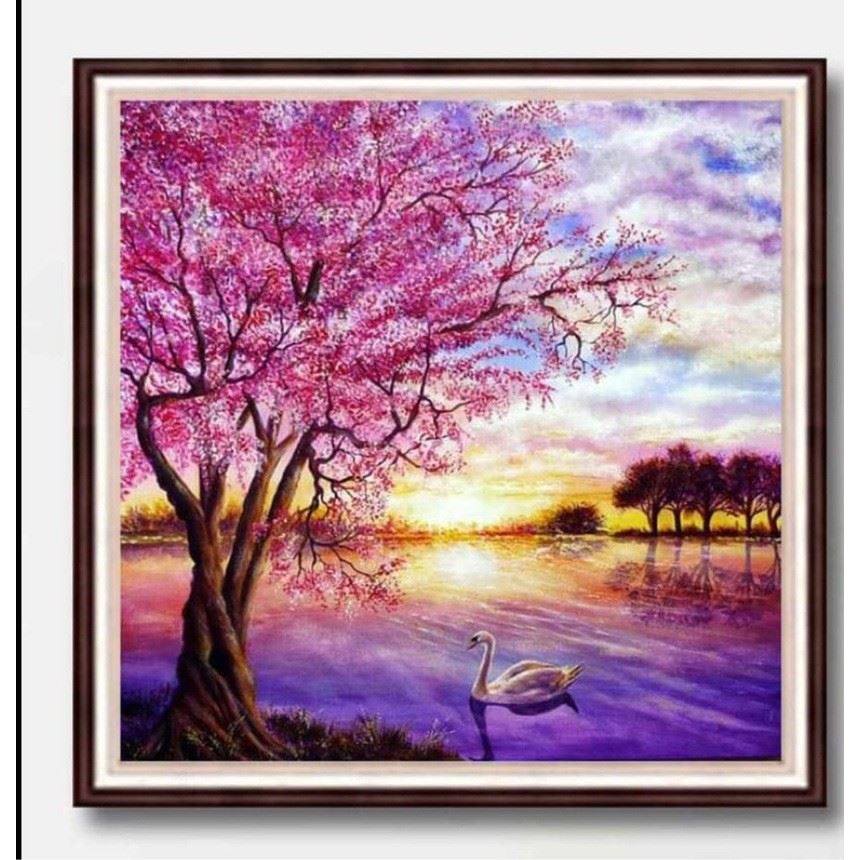 钻石绣2024年新款满钻5D紫色天鹅湖砖石绣点钻十字绣全贴,居家布艺,钻石绣,淘宝优惠券,粉丝福利购,淘宝优惠卷