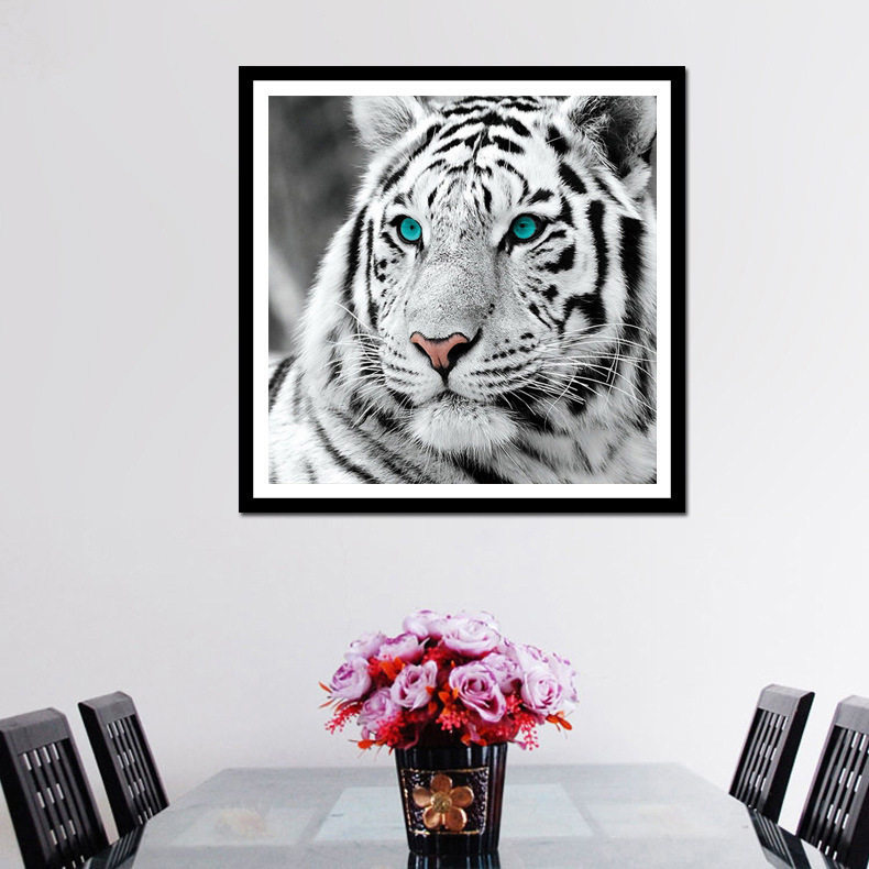 钻石绣2024年新款满钻DIY点钻十字绣白色老虎,居家布艺,钻石绣,淘宝优惠券,粉丝福利购,淘宝优惠卷