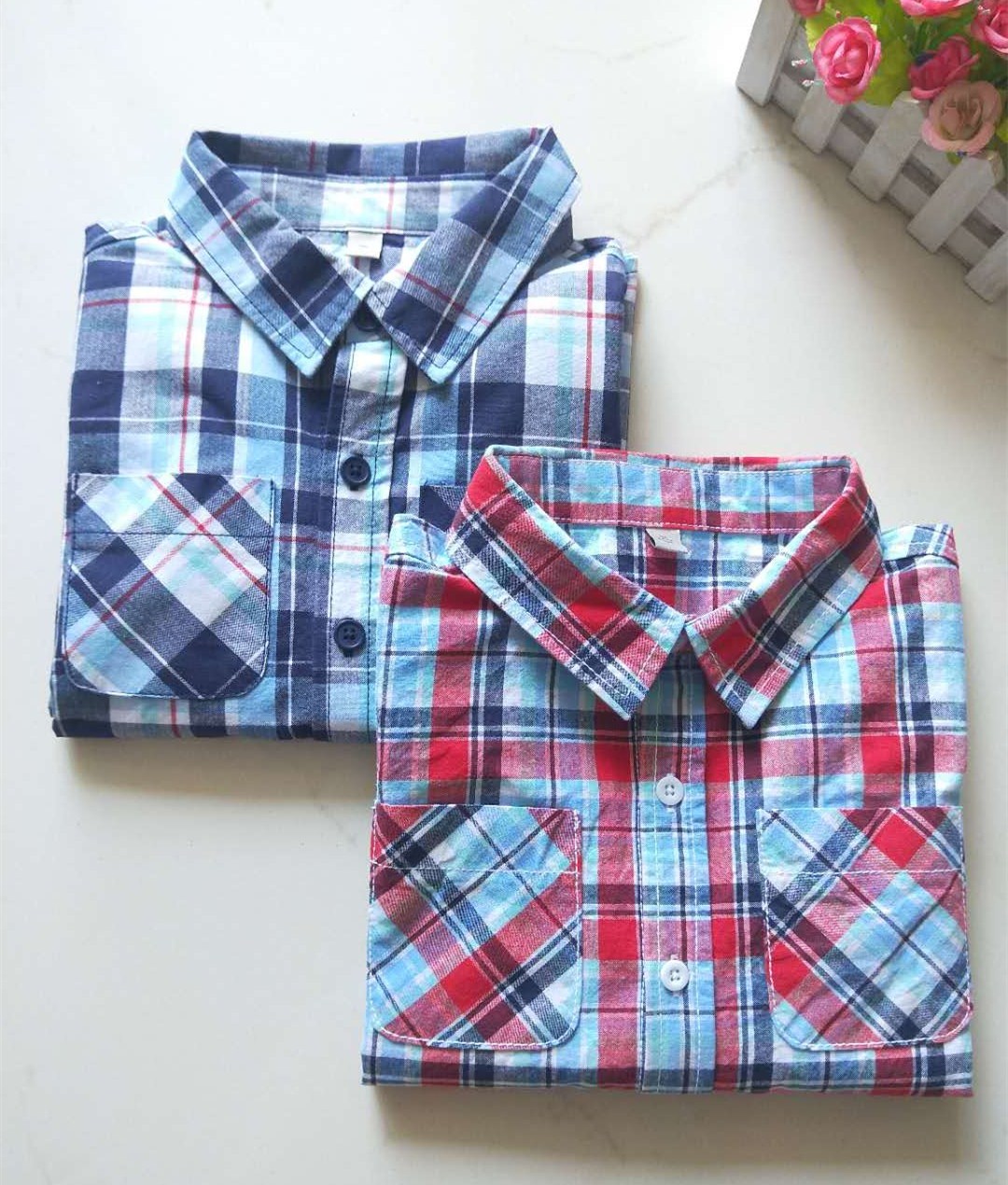 外单格子110-150百搭风促销童装