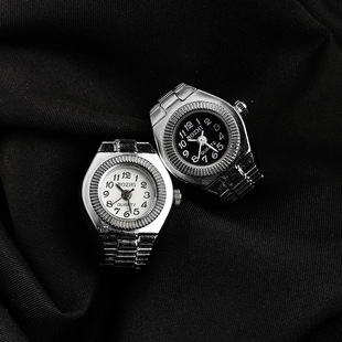 韩版 原创设计嘻哈男女ebay可看时间戒指表创意情侣手表KS戒指