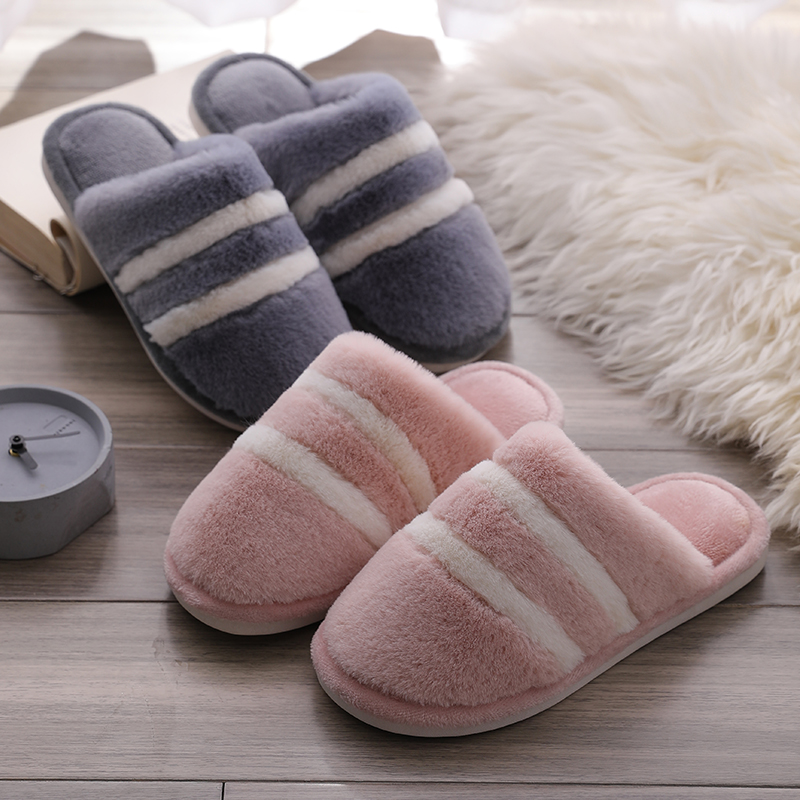 防滑厚底毛毛绒月子冬天家用拖鞋