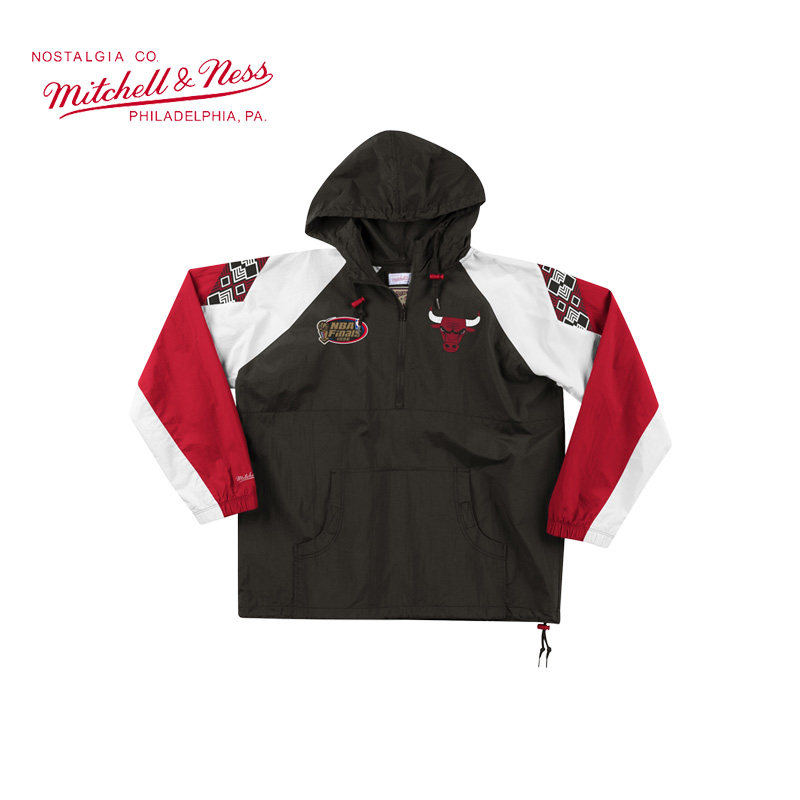 Mitchell Ness运动外套 NBA公牛队 抽绳连帽 口袋套头 半拉链帽衫|ruв категории спортивный костюм/досуг одежды, спортивный свитер/свитер - от Buy2taobao.com для оказания профессиональной услуги покупки агента Taobao