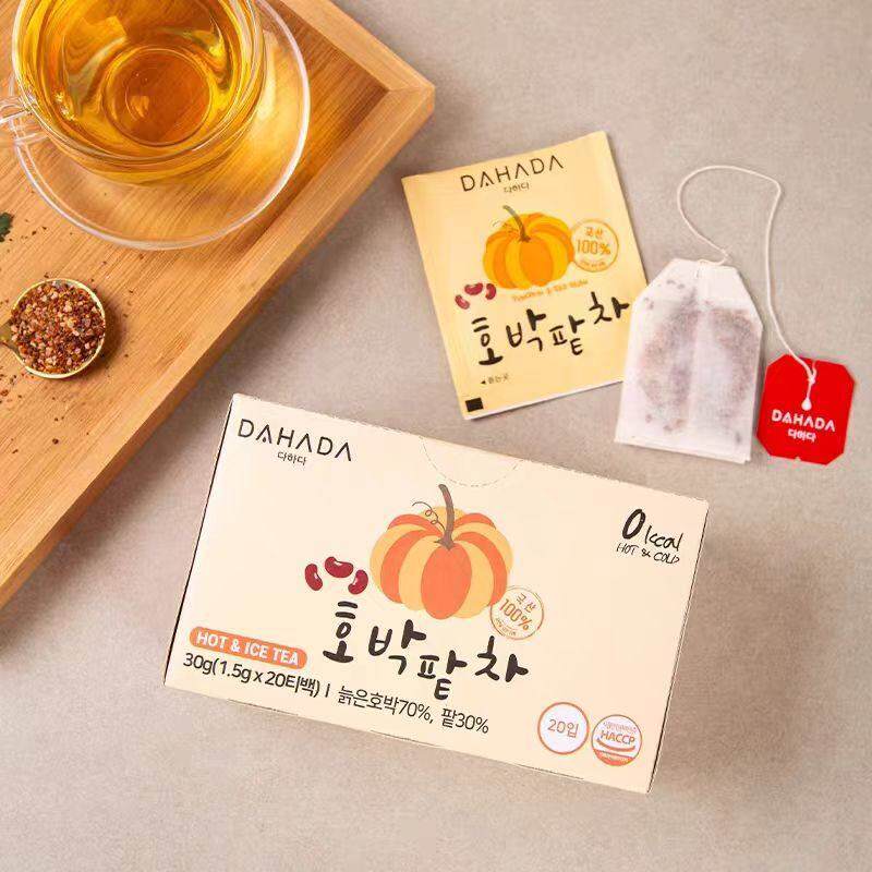 韩国进口DAHADA南瓜红豆茶草莓柚子水冲泡饮品袋泡茶养生水果蔬茶