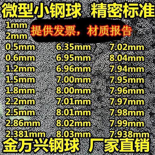 包邮标准小钢珠微型钢珠1mm1.2mm1.5mm2.5mm2.381mm2.2mm2mm钢珠