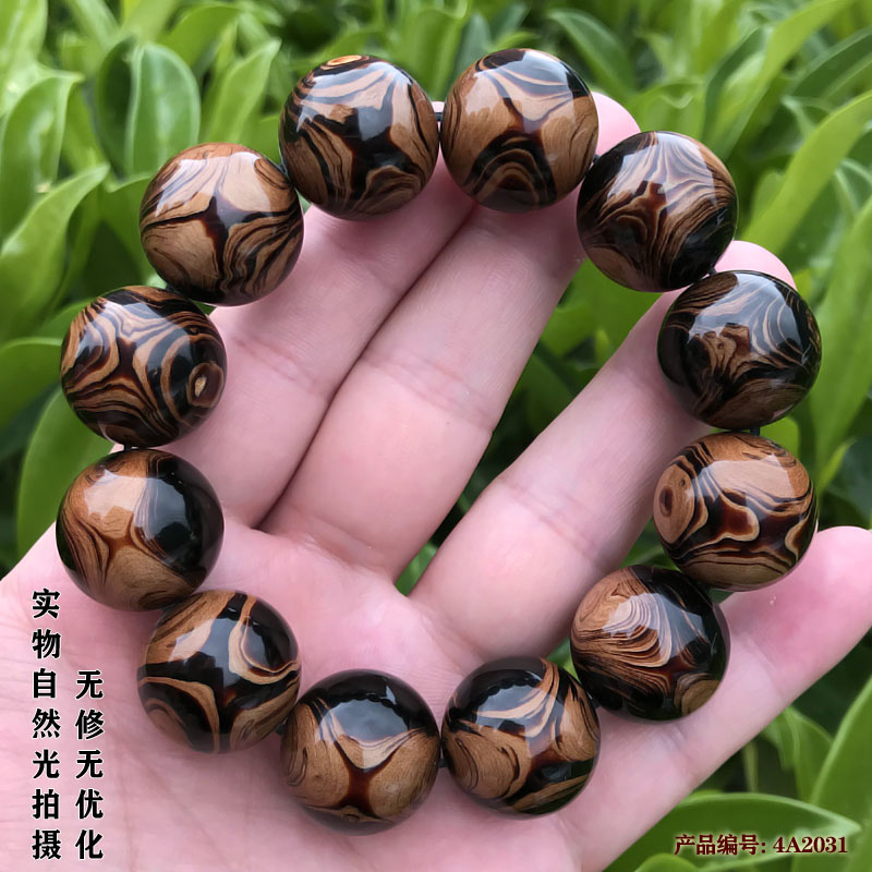 保真天然血柳海柳手串首饰圆珠