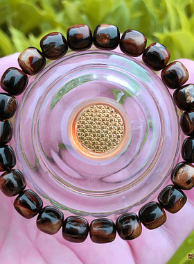 天然活柳海柳血柳手串文玩男女情侣桶珠小六佛珠山水纹8X8mm包邮