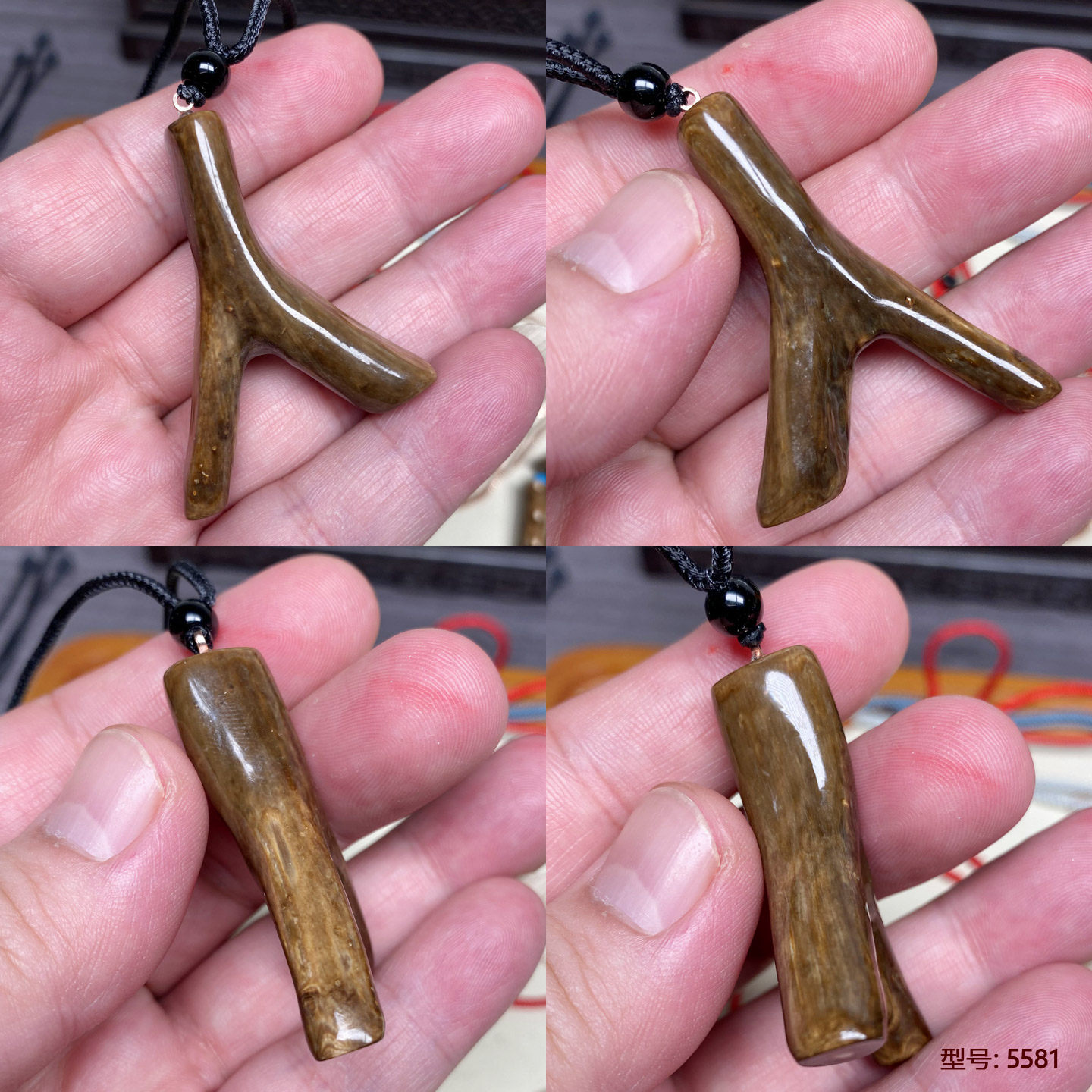 天然保真金珊瑚吊坠挂件