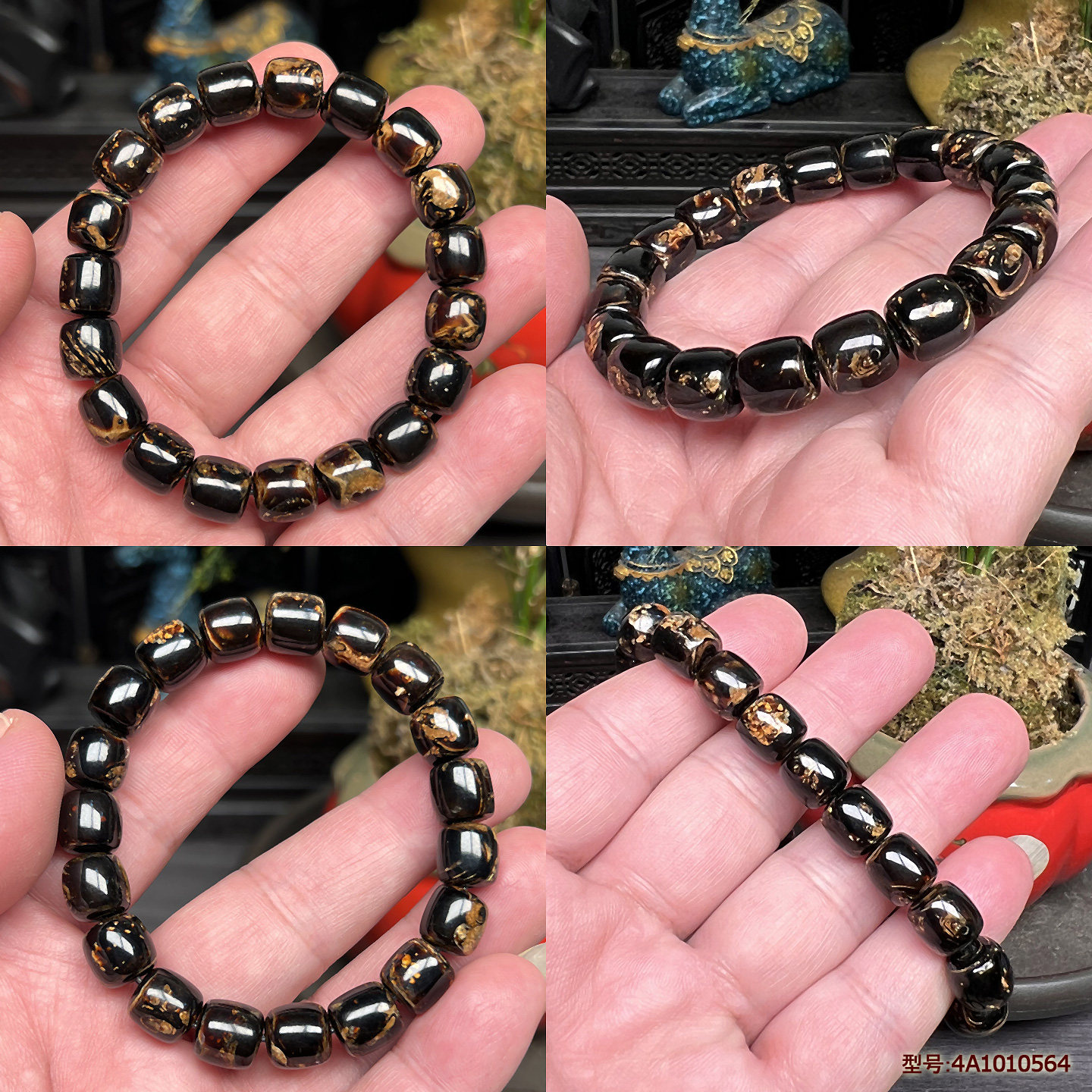 天然保真海柳血泊纹佛珠手串