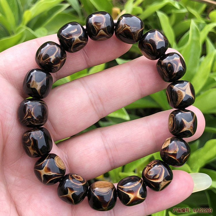 天然海柳手串血柳情侣12x12mmx纹