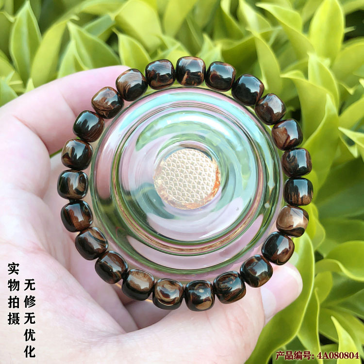 桶珠小六佛珠山水纹8X8mm