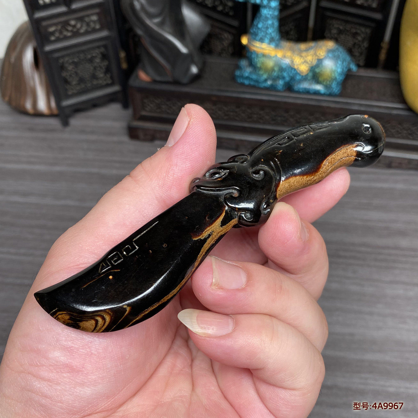 纯天然保真海柳文玩手把摆件