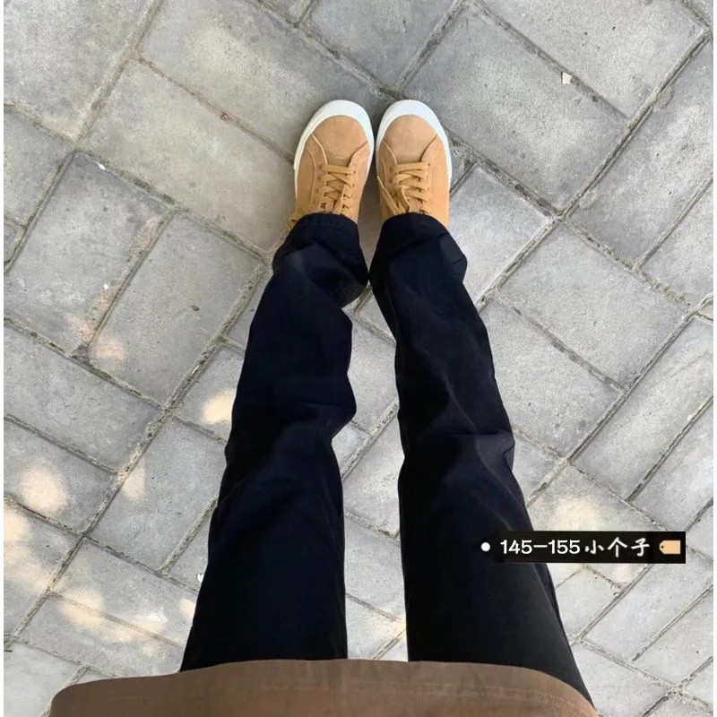 小个子黑色弹力直筒高腰牛仔裤女秋季复古百搭宽松显瘦窄版阔腿裤,女装/女士精品,牛仔裤,淘宝优惠券,粉丝福利购,淘宝优惠卷