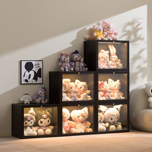 玩偶盲盒收纳展示架家用大容量阶梯式亚克力公仔防尘手办置物架