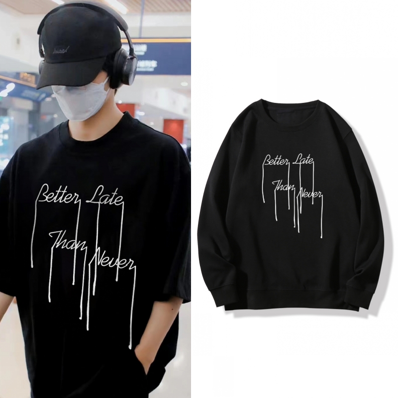 时代少年团刘耀文同款潮牌流苏字母卫衣外套女秋冬韩版情侣装上衣