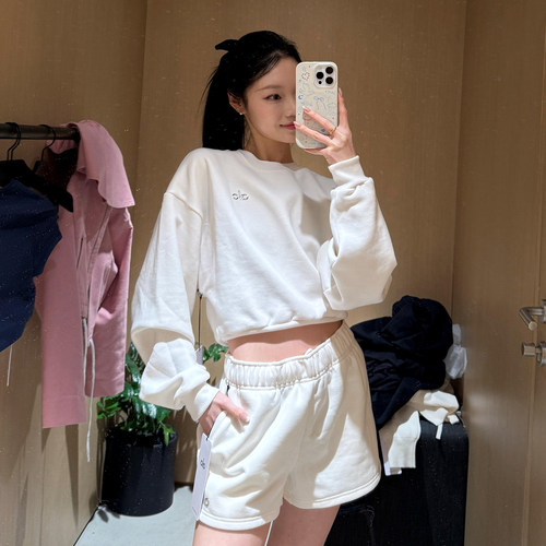 直邮ALO女士短款圆领运动卫衣