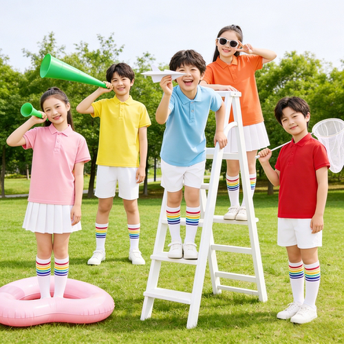 亲子装翻领短袖polo衫小学生夏季