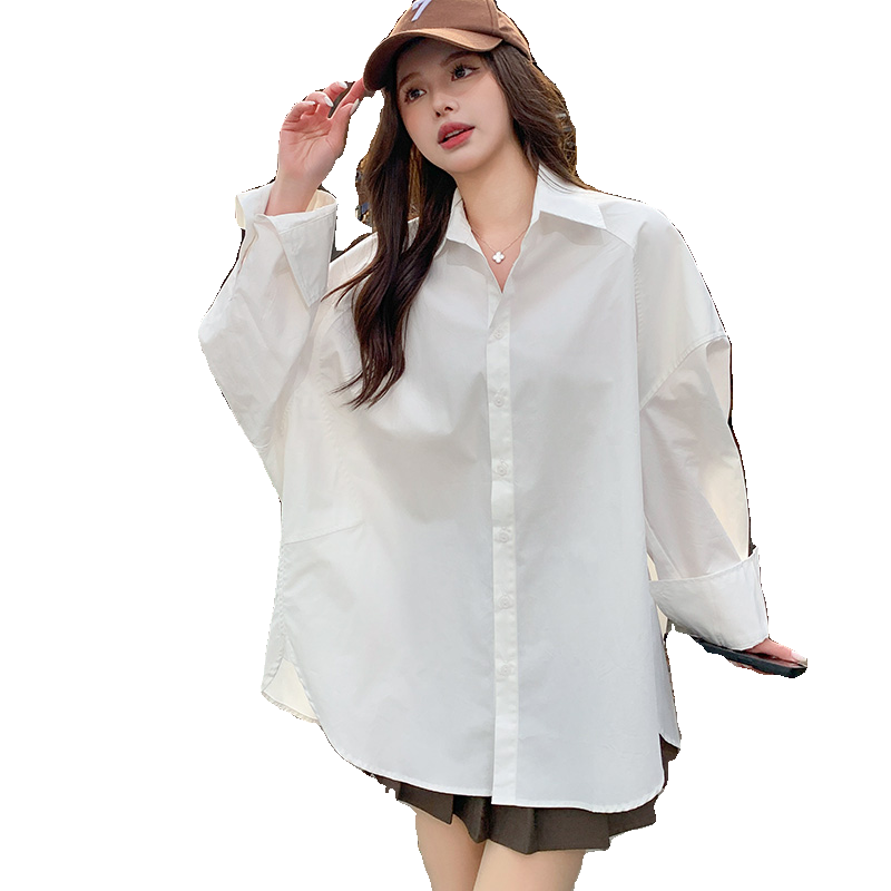 韩版设计感休闲衬衫外套女2025春秋季新款法式宽松显瘦慵懒风上衣,女装衬衫,铱本正襟