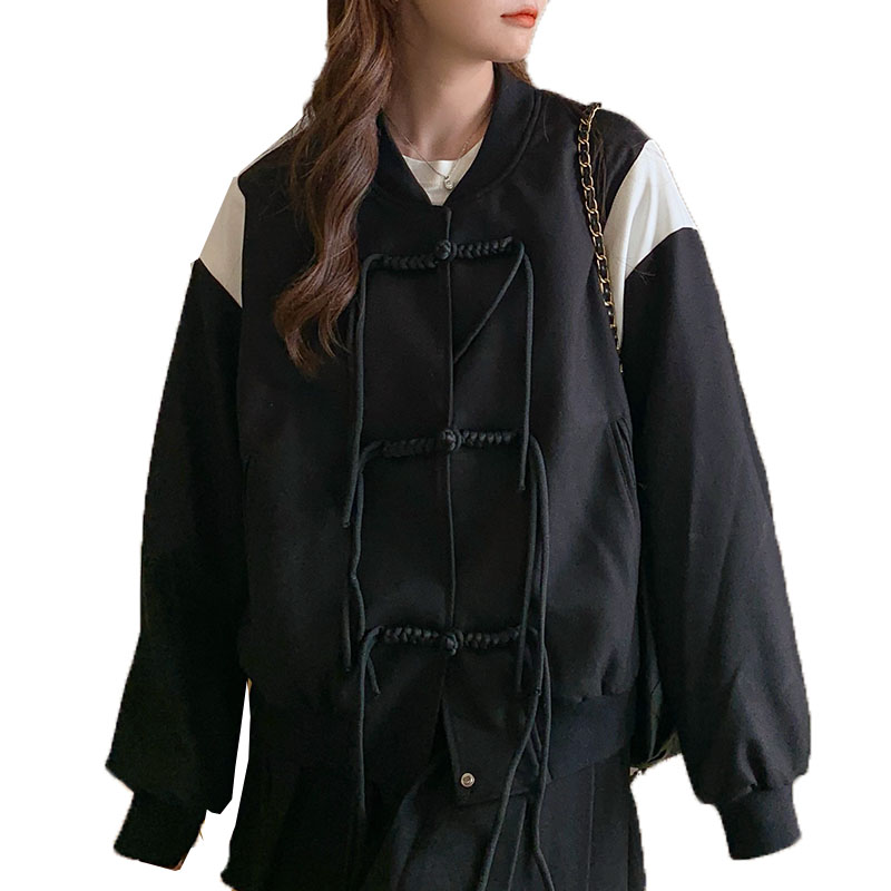 棒球服撞色短外套女2024春季新款复古减龄炸街夹克上衣p135k188,女装短外套,铱本正襟