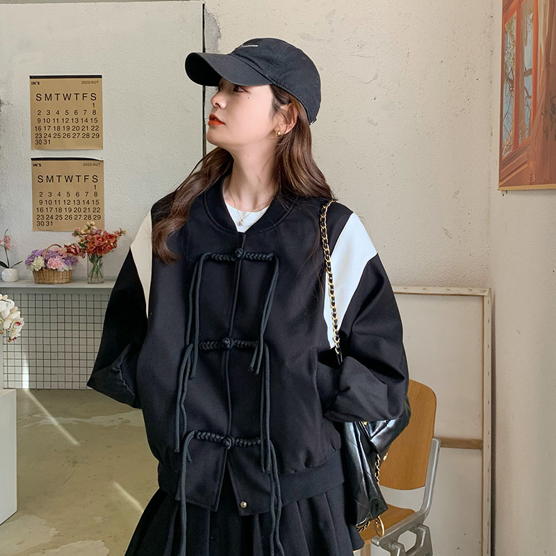原创风棒球服春秋女士学生外套宽松百搭现货P135K188,女装短外套,铱本正襟