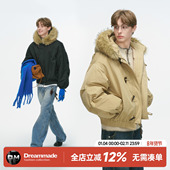 Dream 加厚派克服棉衣外套 冬季 made美式 牛角扣毛领连帽棉服男女款
