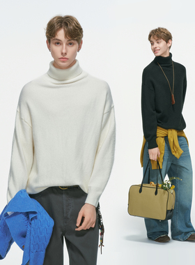 Dream made极简通勤高领毛衣男款秋冬季加厚打底内搭北极绒针织衫