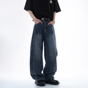 解构拼接水洗牛仔裤 美式 男2025秋季 新款 子 Dream 直筒阔腿裤 made