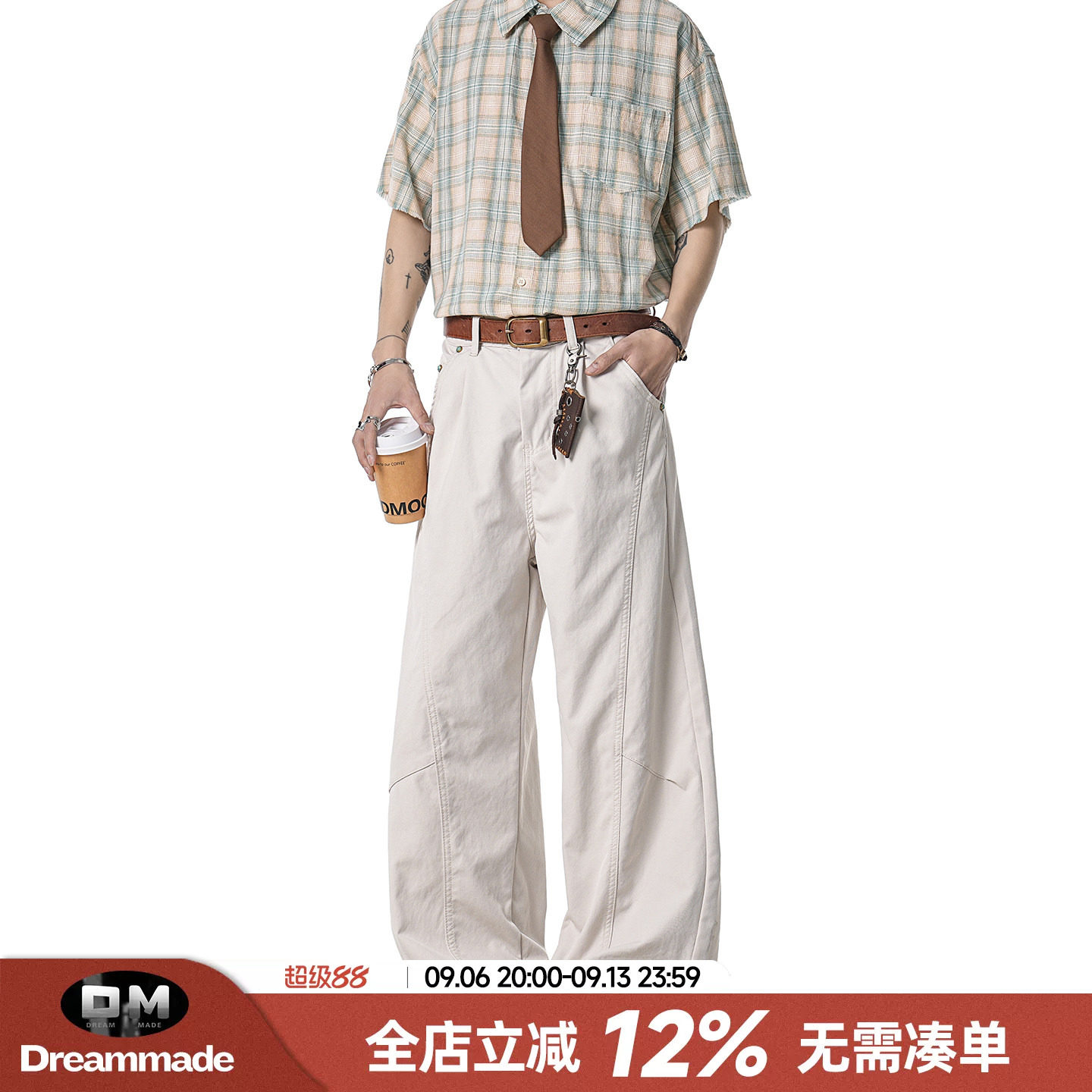 Dream made 美式工装裤男款夏季直筒宽松休闲裤2026新款男生裤子图片