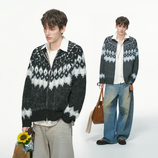 圣诞情侣针织衫 毛衣男冬季 外套男生 made仿马海毛费尔岛开衫 Dream