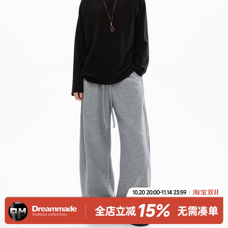 Dream made美式cleanfit弯刀休闲裤男春秋季通勤卫裤男生百搭裤子