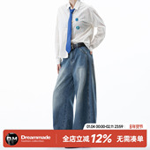 made 男生长裤 美式 男款 Dream 直筒阔腿裤 廓形弯刀牛仔裤 秋冬季 子