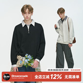 made美式 春秋季 假两件衬衫 卫衣男款 半拉链内搭上衣 领POLO衫 Dream