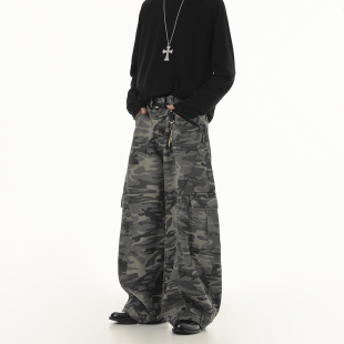 迷彩弯刀工装 美式 休闲裤 男春秋季 子 Dream 直筒阔腿大口袋裤 made