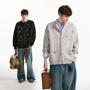 made 针织衫 亨利领海星趣味开衫 情侣款 外套 毛衣男女秋冬季 Dream
