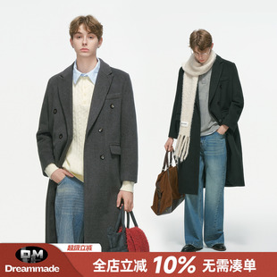 Dream made 韩系过膝毛呢大衣男款秋冬季加厚中长款风衣呢子外套
