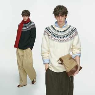 情侣老钱风男生内搭针织衫 Dream 秋冬季 费尔岛提花毛衣男款 made