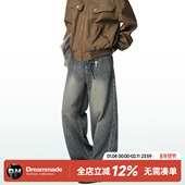 加绒加厚直筒休闲男生长裤 Dream 子 男款 秋冬季 made美式 复古牛仔裤